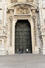 Entrance area, Milan Cathedral, Duomo, start of construction 1386, completion 1858, Milan, Milano,