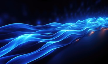Abstract background with glowing lines and waves AI generated