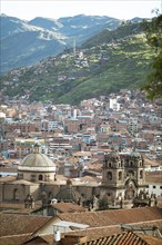 City view Cusco, in front the Iglesia de la Compania de Jesus or Church of the Society of Jesus,