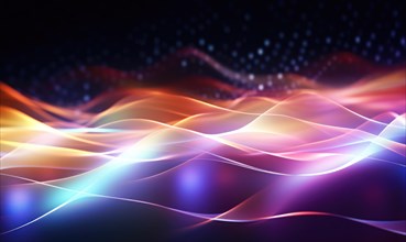 Abstract background with glowing abstract waves AI generated