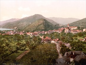 Spitz, a municipality in the Wachau, Lower Austria, Austria, around 1890, Historical, digitally
