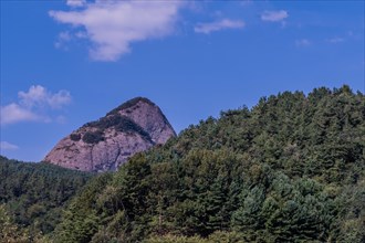 Top of Mt. Maisan also known as Horse Ear mountain near Jeonju, South Korea, Asia
