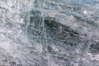 Ice structure in a glacier cave, winter, Morteratsch Glacier, Pontresina, Engadin, Grisons,
