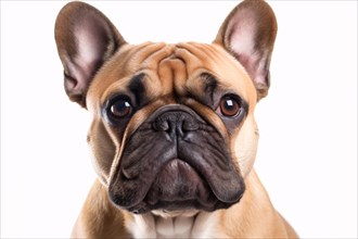 Portrait of fawn colored French Bulldog dog. KI generiert, generiert AI generated