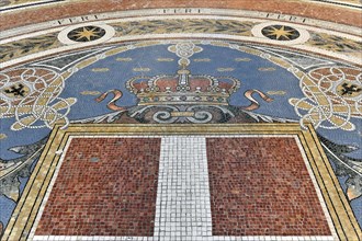 Detail, floor mosaic, marble floor, shopping arcade, arcades, Galleria Vittorio Emanuele II, Milan,