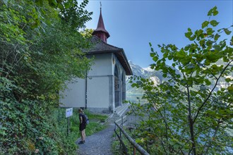 Tell's Chapel on Lake Uri near Sisikon, Lake Lucerne, Canton Uri, Switzerland, Building, Lake