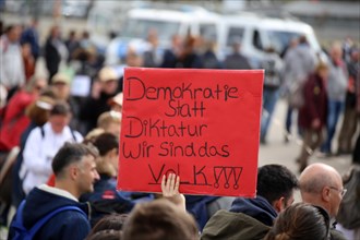 Lateral thinker demonstration in Stuttgart. The motto of the demonstration was Fundamental rights