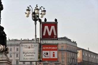 Metro station, Info Point, Milan, Italy, Europe