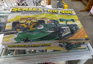 Scalextric 400 electric model car racing game in box on display at auction