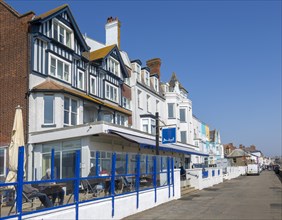 Brudenell Hotel and historic seafront houses, Aldeburgh, Suffolk, England, UK