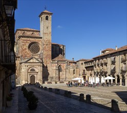 View from Plaza Mayor of cathedral church, Catedral de Santa Maria de Sigueenza, Siguenza,