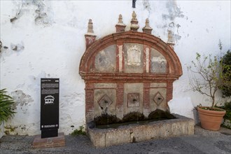 La Fuente Vieja, old water fountain, Frigiliana, Axarquia, Andalusia, Spain, Europe