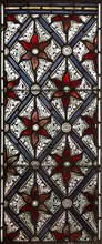 Mary Anne Garrett Memorial ornamental decorative stained glass floral pattern design 1897, Church