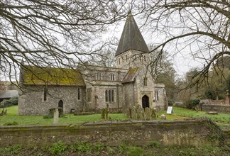 Village parish church of All Saints, Idmiston, Wiltshire, England, UK