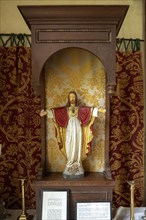 Sacred heart of Jesus statue, Church of Saint Mary, Kettlebaston, Suffolk, England, UK