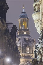 Dresden's Old Town with its historic buildings. Augustusstrasse Passage between Georgentor and