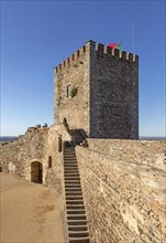 Historic walled castle in hilltop village of Monsaraz, Alto Alentejo, Portugal, southern Europe,