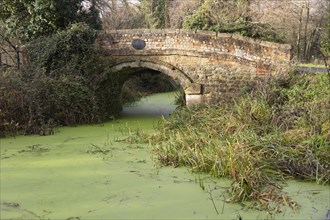 Historic packhorse bridge on branch of Wiltshire and Berkshire canal, Calne, England, UK