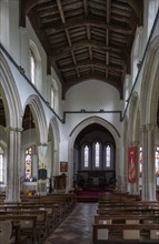 Inside village parish church of All Saints, Lawshall, Suffolk, England, UK