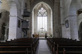 Interior view, Cistercian monastery Bebenhausen, Tuebingen, Baden-Wuerttemberg, Germany, Europe