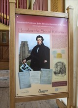 Display about Reverend Professor John Stevens Henslow (1796-1861), Hitcham church, Suffolk,