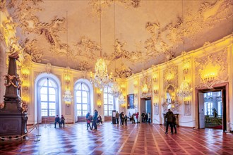 White Hall in the Wuerzburg Residence, Wuerzburg, Main Valley, Lower Franconia, Franconia, Bavaria,