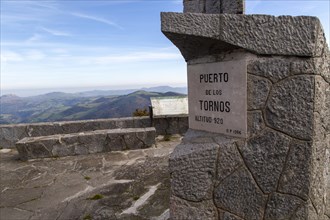 Puerto de Los Tornos, Cantabrian Mountains, Cantabria, northern Spain altitude sign 920 metres