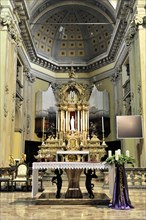 Altar area, Basilica of Santa Maria delle Grazie, 1463, built in 1482, Milan, Italy, Europe