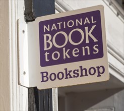 National Book Tokens bookshop sign, Halesworth, Suffolk, England, United Kingdom, Europe