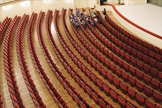 Semperoper interior, auditorium, Dresden, Saxony, Germany, Europe