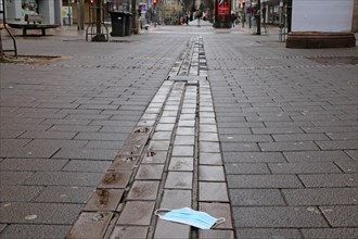 Symbolic of the coronavirus crisis in Germany: the deserted pedestrian zone in Ludwigshafen