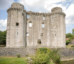 Ruins of Nunney castle, Somerset, England, UK built in 14th century ruined in Civil War