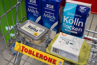 Shopping trolley with groceries Germany