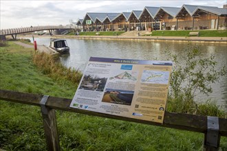 Information board about Wilts and Berks canal, Wichelstowe, Swindon, England, UK