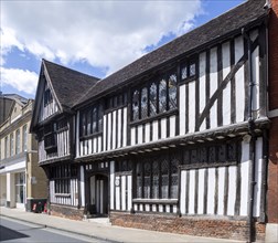 Historic half timbered Oak House in Northgate Street, Ipswich, Suffolk, England, UK Jackamans