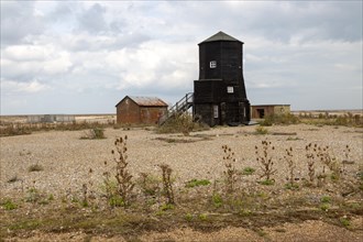 Black Beacon building at former Atomic Weapons Research Establishment, Orford Ness, Suffolk, UK now