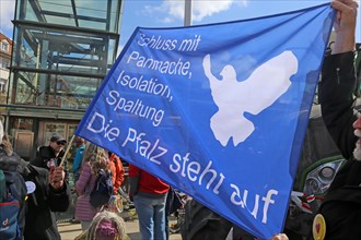 Lateral thinker demonstration in Stuttgart. The motto of the demonstration was Fundamental rights