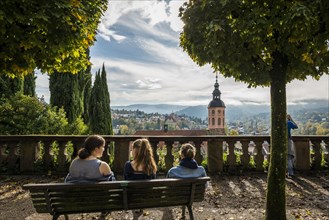 Panorama with collegiate church, Baden-Baden, Black Forest, Baden-Wuerttemberg, Germany, Europe