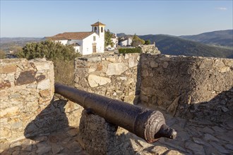 Cannon in historic castle medieval village of Marvao, Portalegre district, Alto Alentejo, Portugal,