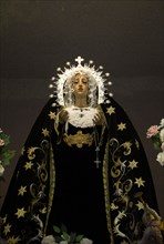 Statue of Virgin de los Dolores, church of Saint Anthony of Padua, Frigiliana, Malaga province,