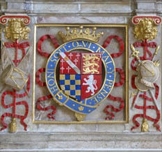 Tomb of Henry Howard, Earl of Surrey, died 1547, Framlingham church, Suffolk, England, UK, coat of