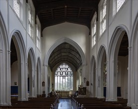 Interior of village pasruich church of Saint Mary the Virgin, Cavendish, Suffolk, England, UK