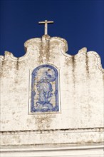 Historic church inside the walled hilltop village of Marvao, Alto Alentejo, Portugal, Azulejo