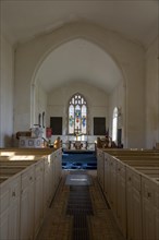Inside village church of Saint Michael, Tunstall, Suffolk, England, UK