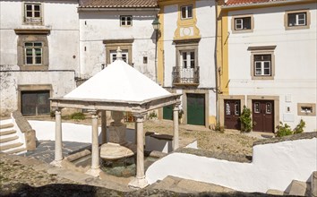Historic public water supply from fountain in old Jewish area, the Judiara, Castelo de Vide, Alto