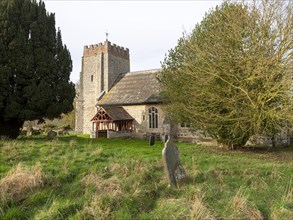 Historic village parish church at Washbrook, Suffolk, England, UK