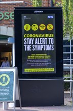 Electronic information government notice Coronavirus Stay Alert To The Symptoms, UK 23 May 2020
