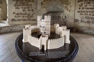 Model of the 12th century Orford castle, Suffolk, England, UK