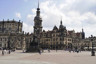 Theatre Square, King John Monument, Theatre Square, Dresden, Saxony, Germany, Europe