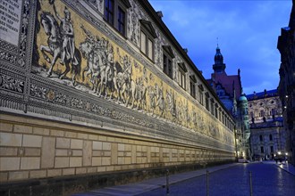 Procession of Princes, consisting of 23, 000 tiles made of Meissen porcelain, on the outer wall of